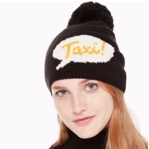 Kate Spade Taxi Graphic Pom Pom Beanie NWT